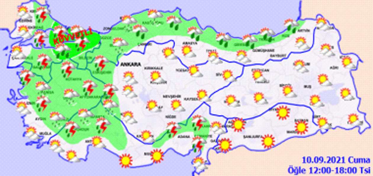 Meteoroloji açıkladı: 4 bölgede sağanak yağış bekleniyor! Hava bugün nasıl olacak 10 Eylül 2021 Cuma?