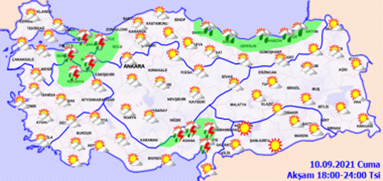 Meteoroloji açıkladı: 4 bölgede sağanak yağış bekleniyor! Hava bugün nasıl olacak 10 Eylül 2021 Cuma?