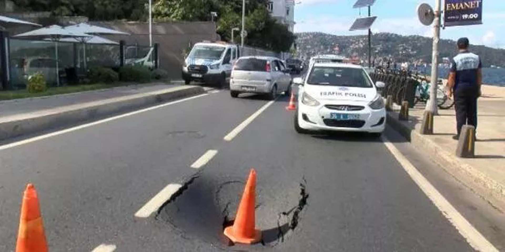 Sarıyer’de yol çöktü! Ulaşım tek taraflı sağlanıyor