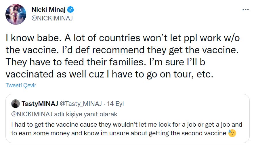 'Koronavirüs aşısı testisleri şişiriyor' demişti! Gelen tepkiler sonrası ünlü oyuncudan Rose McGowan'dan Nicki Minaj'a destek