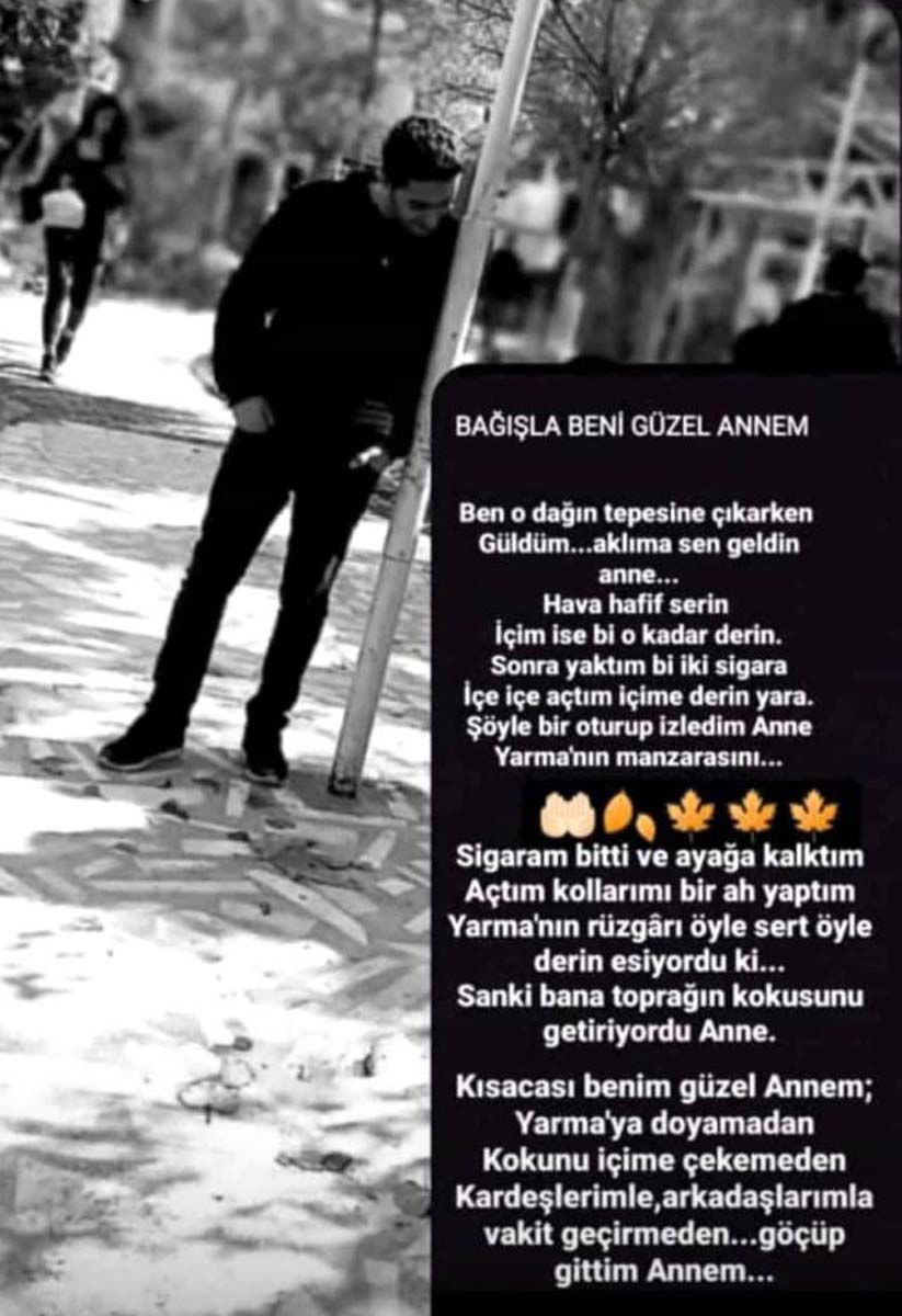 İntihar eden 20 yaşındaki gençten annesine yürek dağlayan sözler Bağışla beni güzel annem