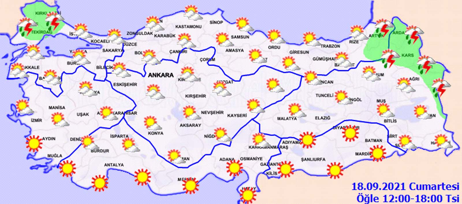 Bugün hava nasıl olacak? Meteoroloji uyardı: O illerde gök gürültülü sağanak yağış! İşte 18 Eylül Cumartesi il il hava durumu...