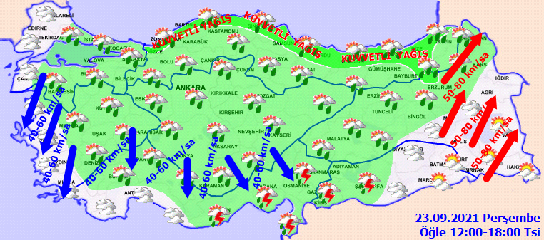 22 Eylül 2021 Bugün hava nasıl olacak? Meteoroloji uyardı: Sel, dolu ve yıldırıma dikkat!