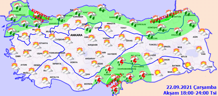 22 Eylül 2021 Bugün hava nasıl olacak? Meteoroloji uyardı: Sel, dolu ve yıldırıma dikkat!