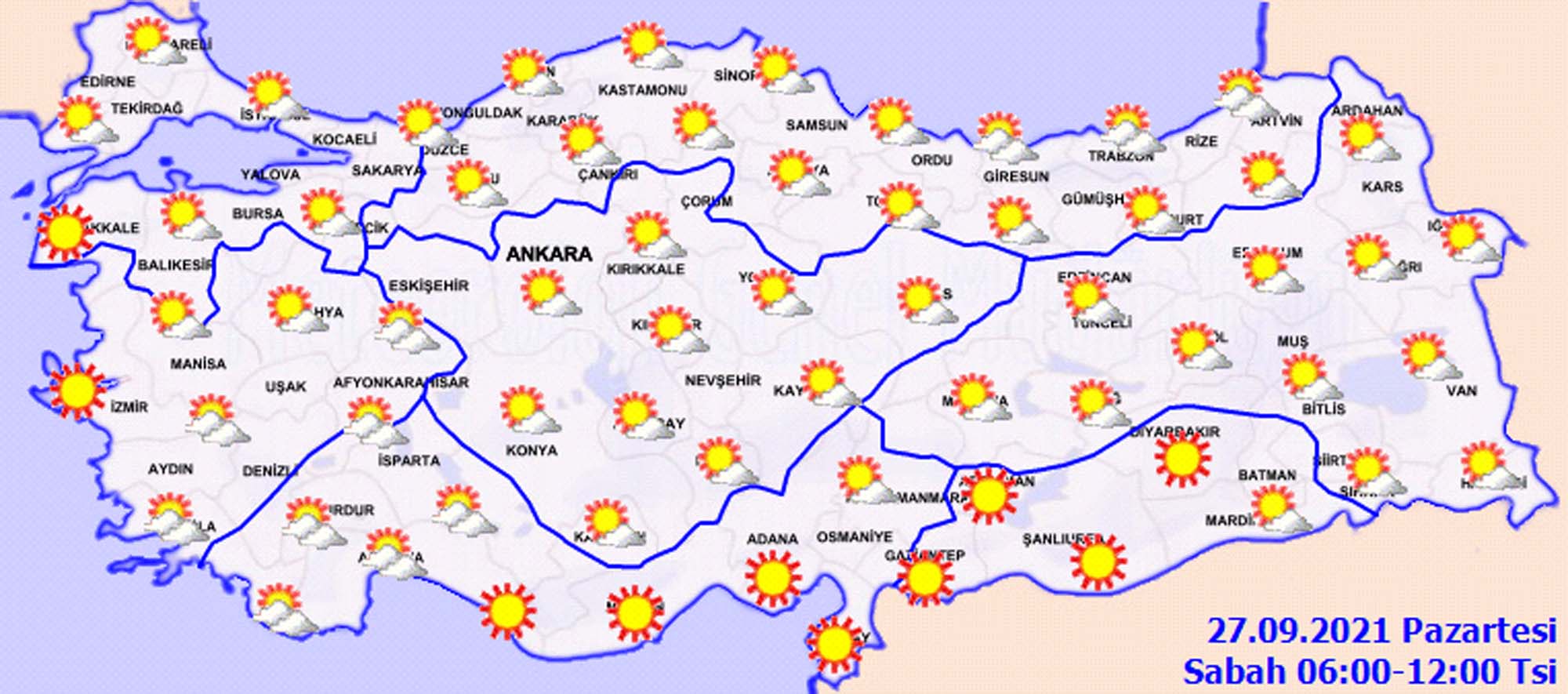 Meteoroloji duyurdu: Sıcaklıklar yurt genelinde artışta geçti! 27 Eylül 2021 Bugün hava nasıl olacak? 
