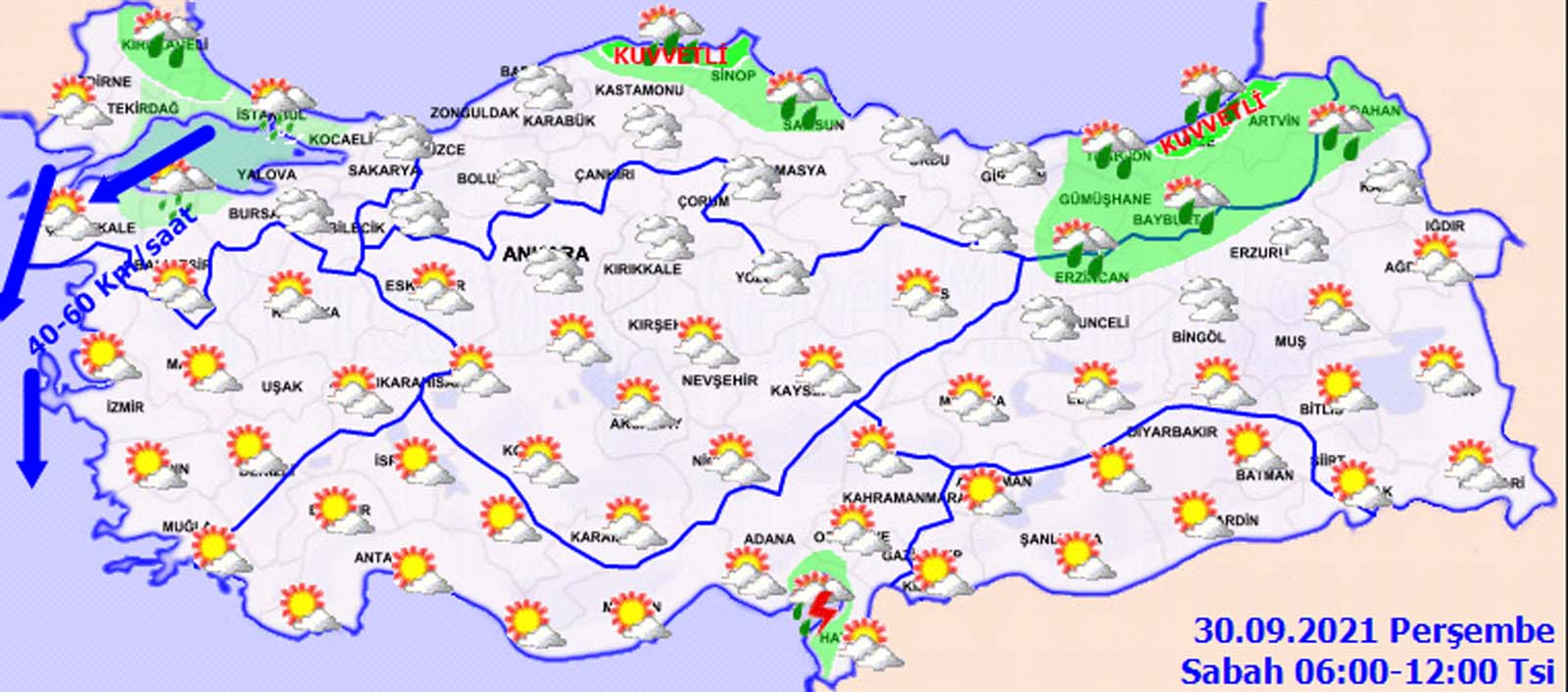 30 Eylül 2021 Perşembe Bugün hava nasıl olacak? Sıcaklık mevsim normallerinin altında! Meteoroloji'den kuvvetli yağış uyarısı!