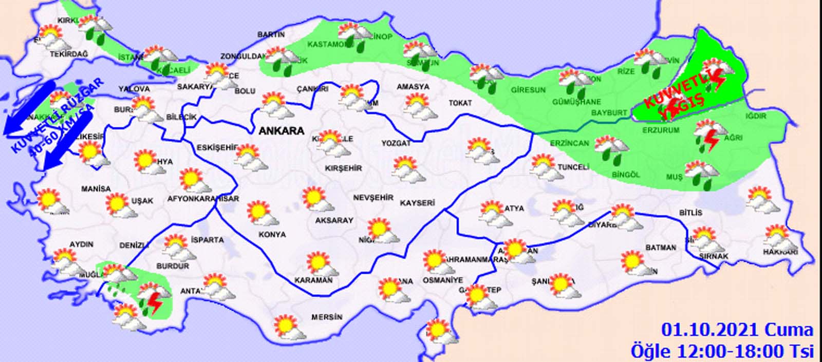 1 Ekim 2021 Cuma Bugün hava nasıl olacak? Meteoroloji uyardı: Ani sel, su baskını, heyelan ve ulaşımda aksamalar gibi olumsuzluklara karşı tedbirli olun!