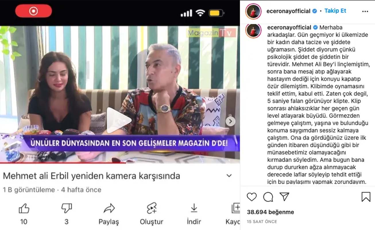 Mehmet Ali Erbil'e ünlü fenomen Ece Ronay'dan şoke ede suçlama: Mesajlaşmalarını ifşaladı, Beni taciz etti dedi