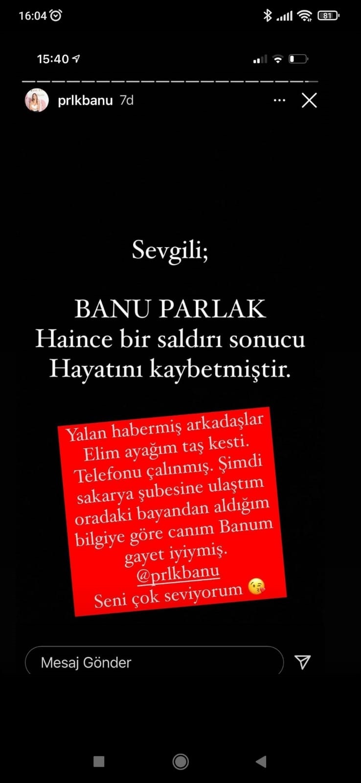 Hayranları şoke oldu! Banu Parlak'ın sosyal medya hesabından öldüğüne yönelik paylaşım yapıldı! Gerçek sonradan ortaya çıktı 