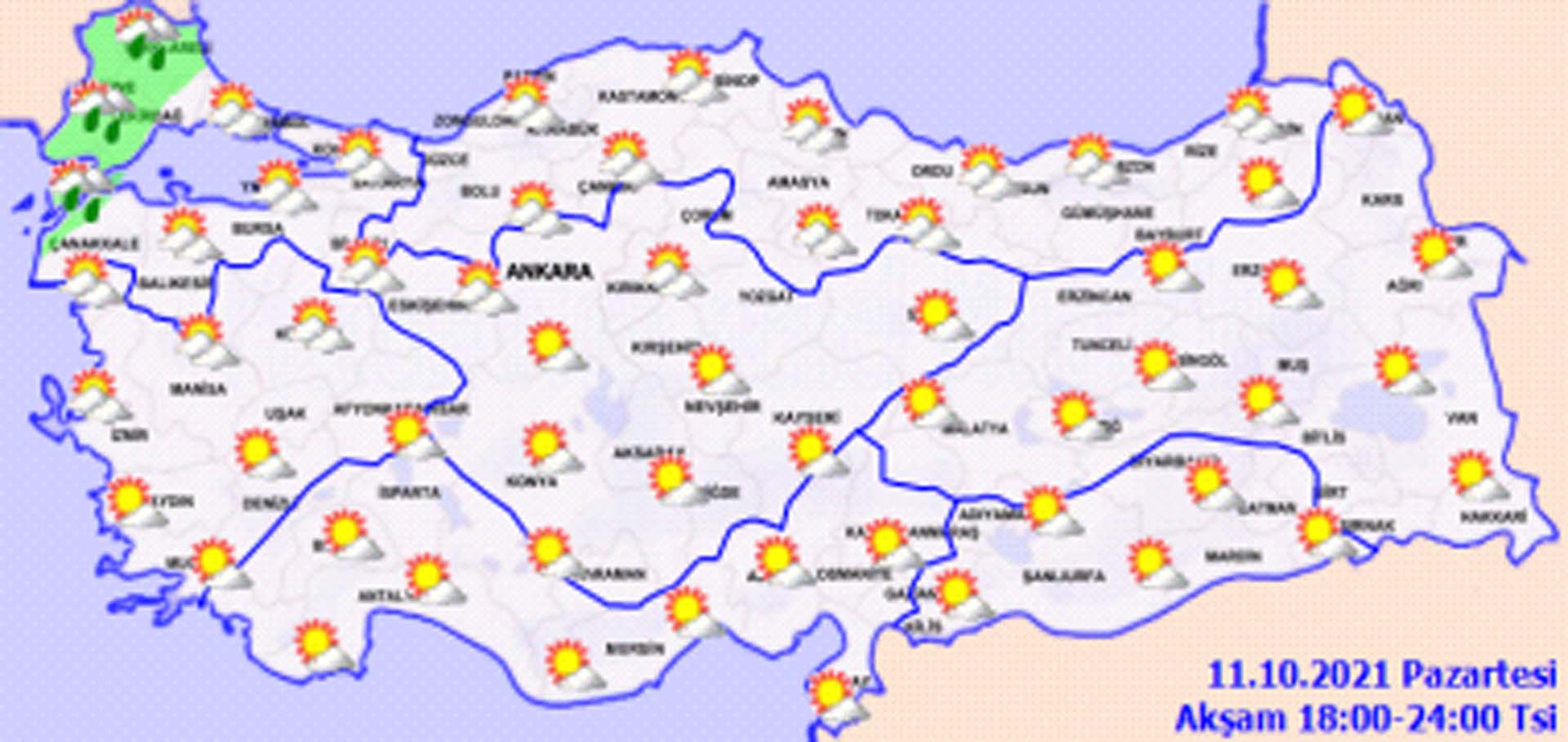Meteorolojiden uyarı: O illerde sağanak yağışa dikkat! Hava bugün nasıl olacak 11 Ekim 2021 Pazartesi?