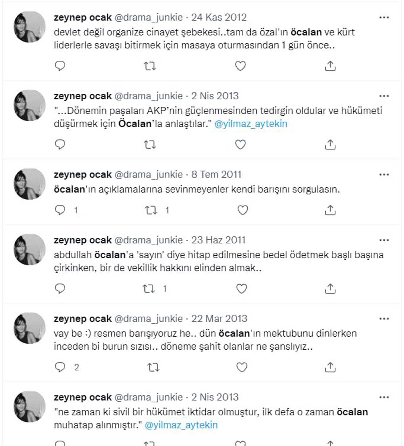 Fena yakalandı! Nihal Yalçın'ın arkadaşı Zeynep Ocak'ın PKK lideri Abdullah Öcalan'ı savunduğu tweetleri ortaya çıktı!