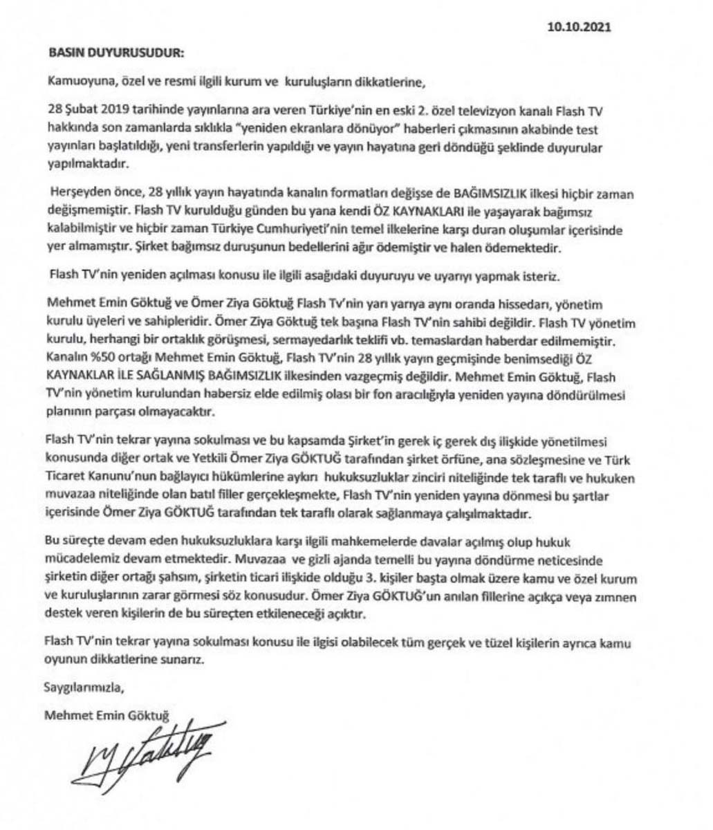 Yayın hayatına başlamaya hazırlanan Flash TV'de kriz çıktı! Mehmet Emin Göktuğ kardeşi Ömer Ziya Göktuğ'a dava açtı