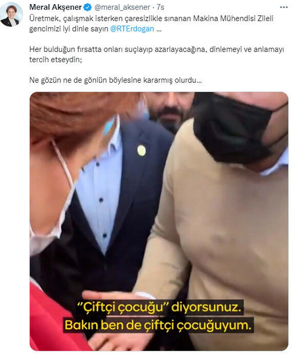 Akşener'in Tokat ziyaretinde çiftçi çocuğunu olduğunu söylemişti! Meğersem o genç ilçe başkan yardımcısının oğlu çıktı 