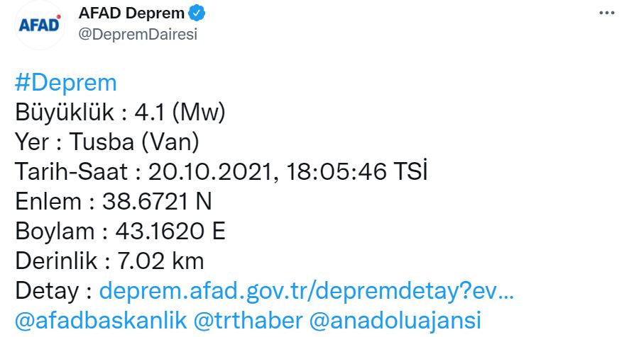 Son dakika | Van'da art arda 2 deprem