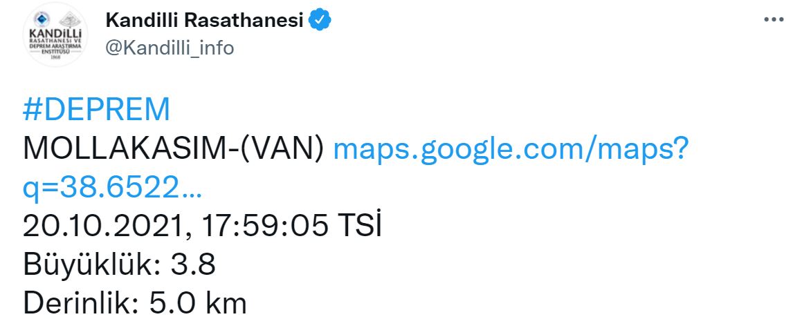 Son dakika | Van'da art arda 2 deprem