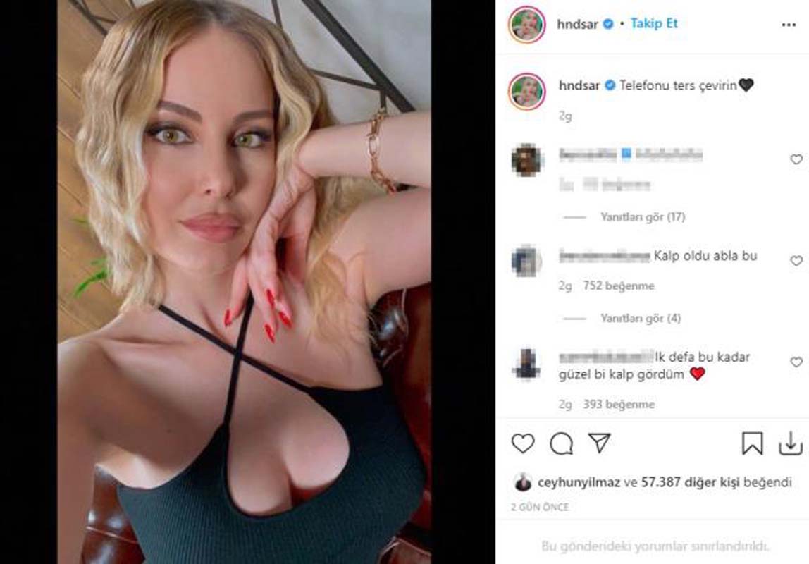 Programda partneriyle yakınlaşan Hande Sarıoğlu göğüs dekolteli pozunu paylaştı! Telefonu ters çevirince detay ortaya çıktı!
