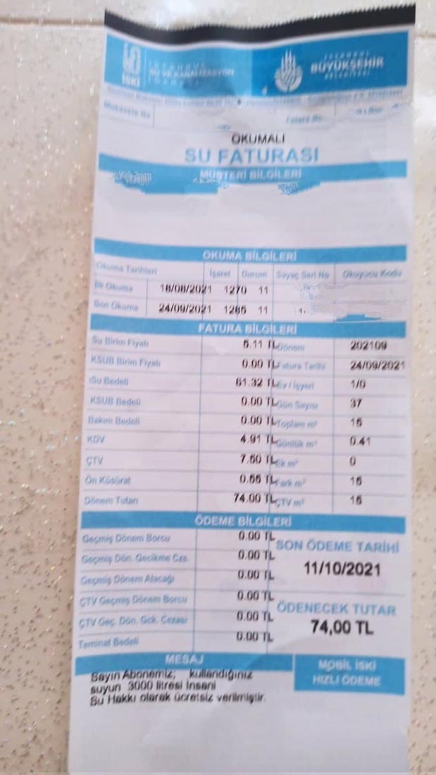 İBB'den tepki çeken bir uygulama daha! Faturalardaki İnsani Su Kullanım Hakkını kaldırdı!