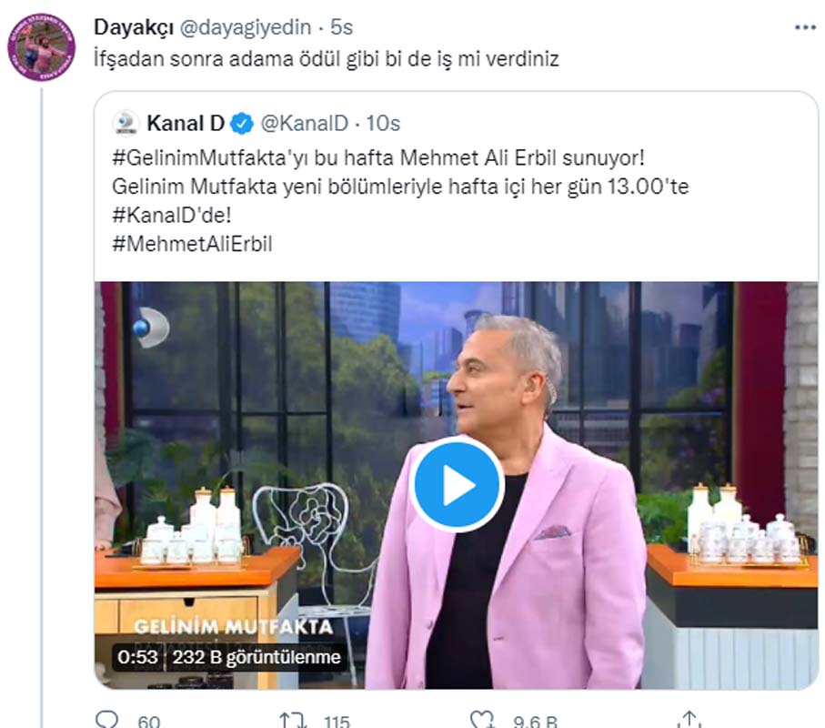 Taciz iddialarıyla gündeme gelmişti! Mehmet Ali Erbil'in Gelinim Mutfakta'yı sunması tepkilere neden oldu! Ödül gibi bir de iş mi verdiniz?