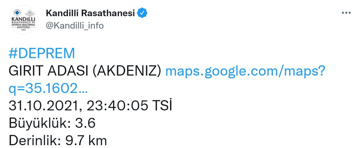 Son dakika | Yunanistan'ın Lassithi ilinde 3.8 şiddetinde deprem!