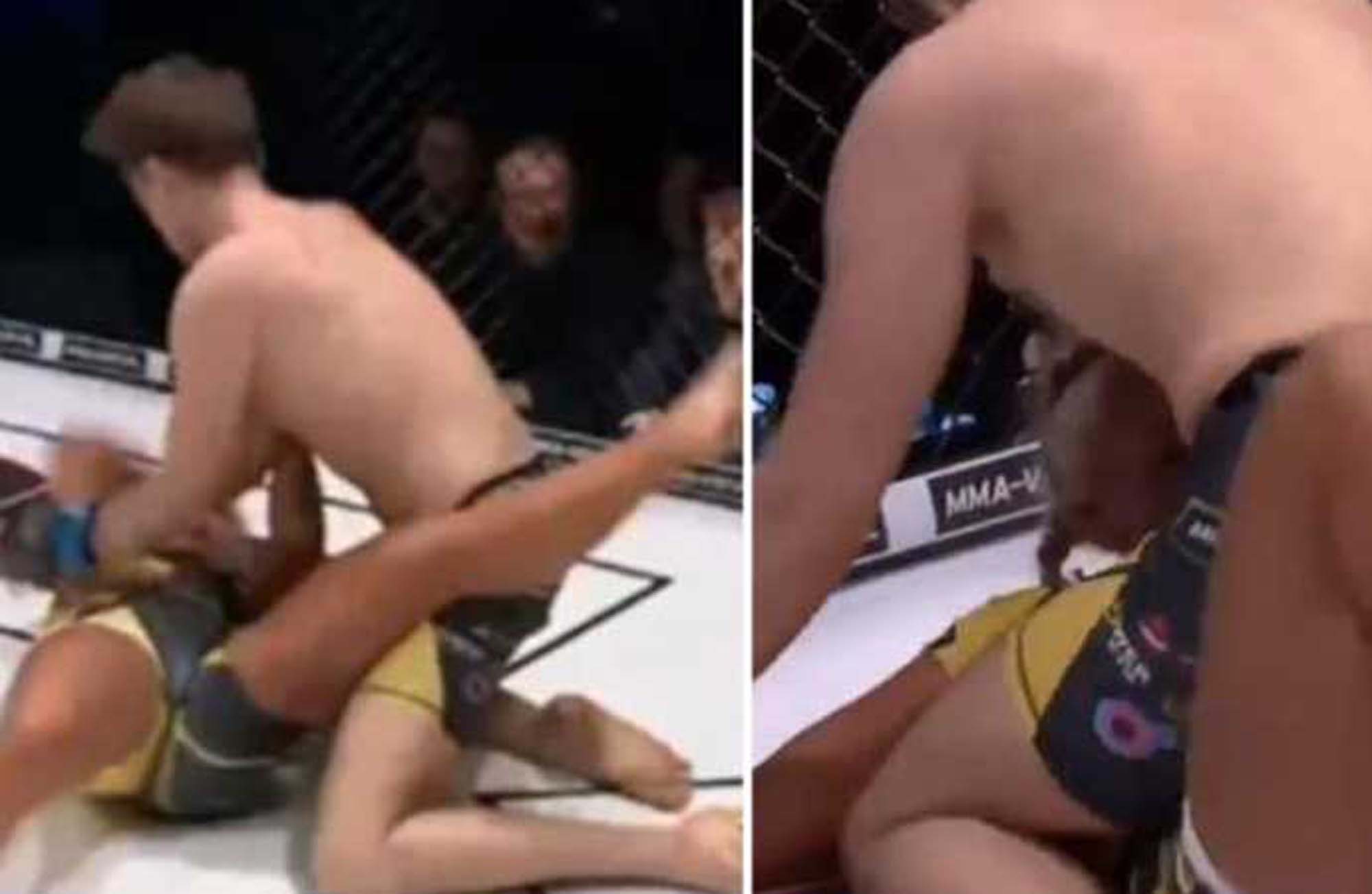 Olay yaratan müsabaka! Kadın ve erkek sporcu dövüştü, maç yarıda kaldı!