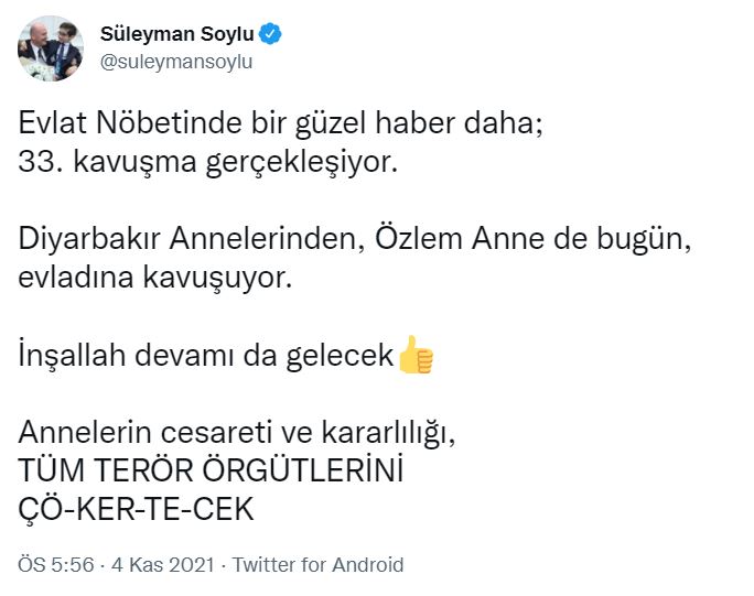 'Bir güzel haber daha' diyerek sıcak gelişmeyi duyurdu! Bakan Soylu'dan flaş açıklama!