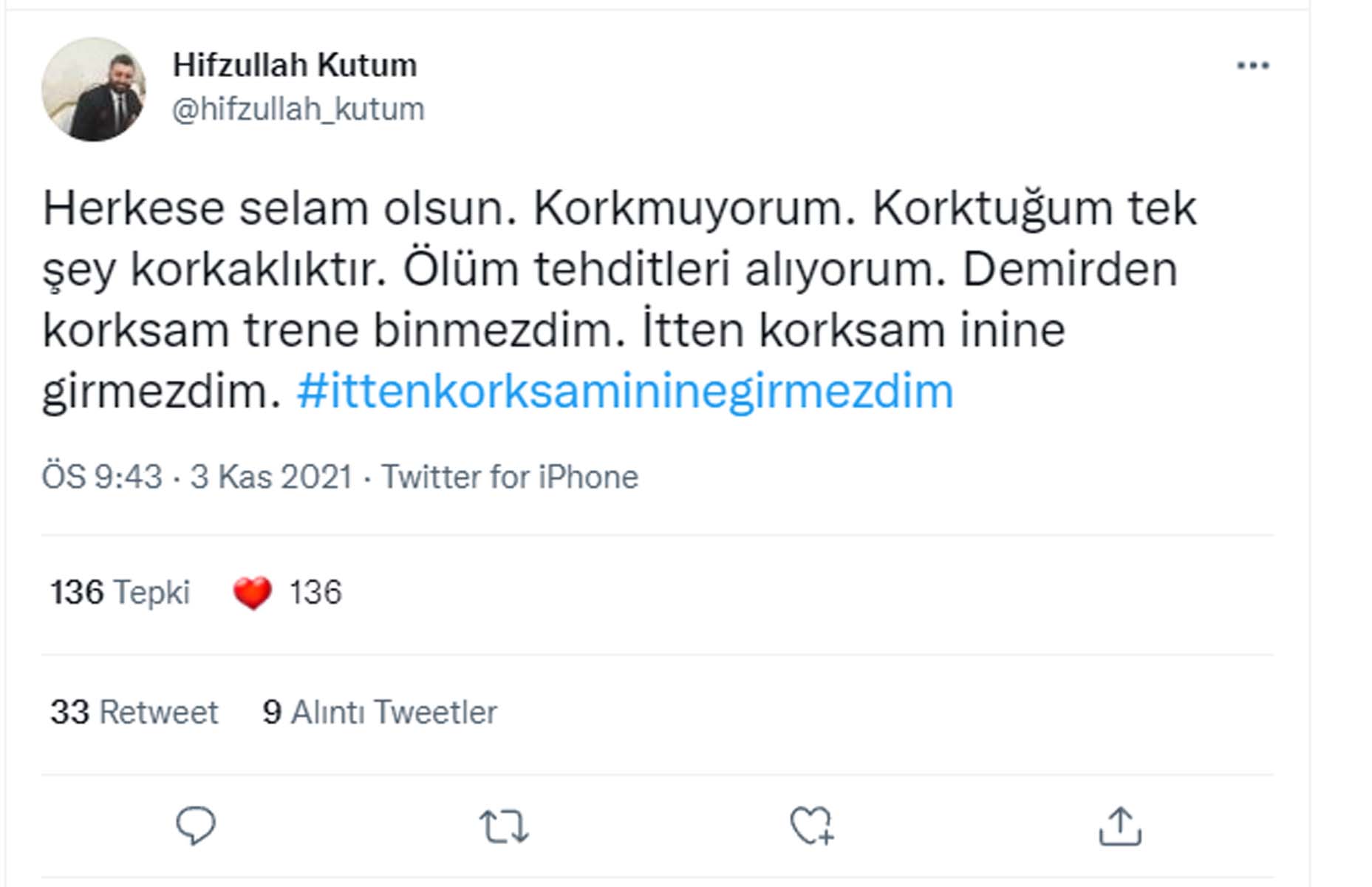 Fırat Üniversitesi'nde 'Bijî Kürdistan' paylaşımı yapan Hifzullah Kutum'a uyarı cezası verildi! Vatandaşlar görevden alınmasını istedi! 