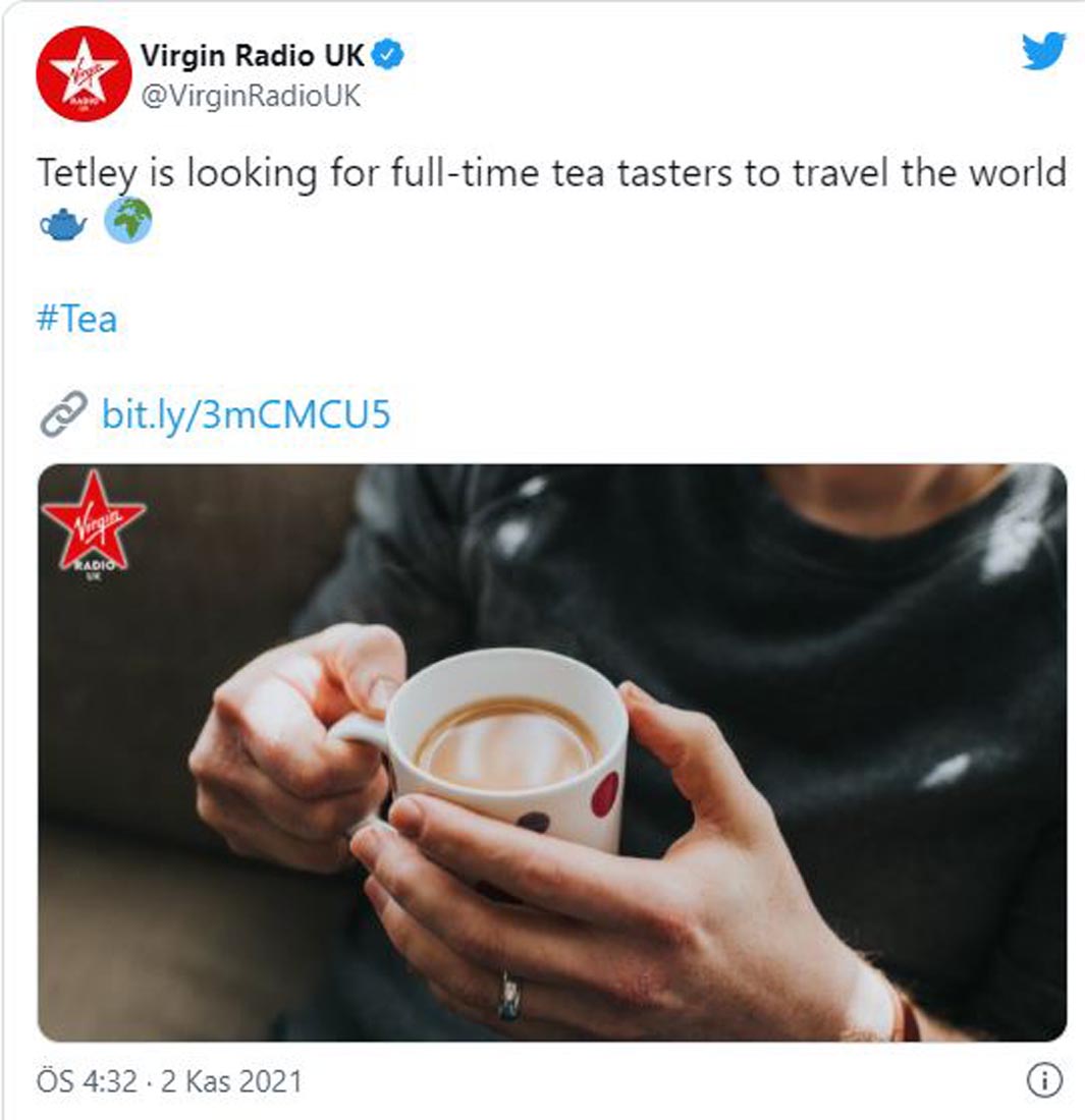 İngiliz çay şirketi Tetley'den ilginç iş ilanı! Günde 300'e kadar farklı çayı tatması için 2 çay meraklısını işe alacak!