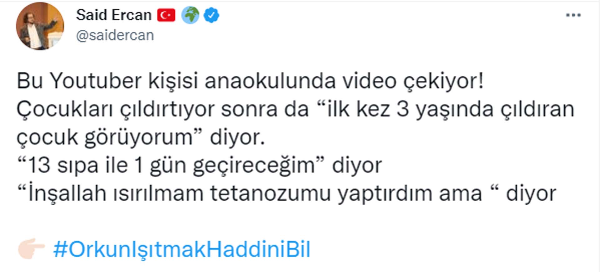 Youtuber Orkun Işıtmak'a büyük tepki! Anaokulu videosundan sonra sosyal medyada linç edildi!