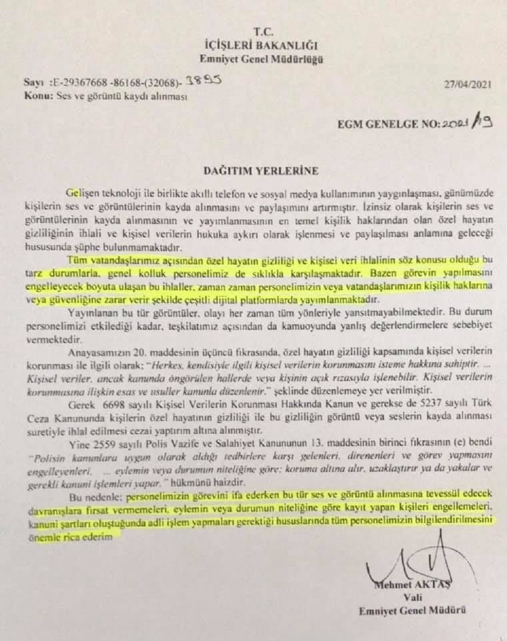 Son dakika | Danıştay, Emniyet Genel Müdürlüğünün kamera kaydı alınmasını engelleyen genelgesinin yürütmesini durdurdu