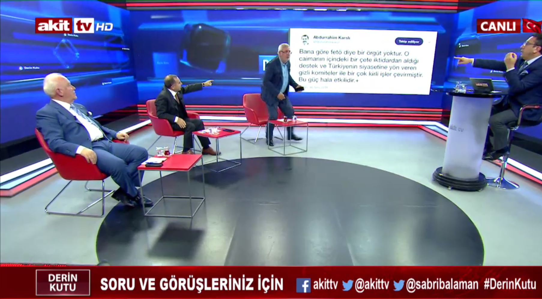 Hain 15 Temmuz darbe girişimi tartışması gerginlik yarattı! Abdurrahim Karslı, FETÖ diye bir örgüt yoktur dedi, Mehmet Metiner stüdyoyu terk etti!