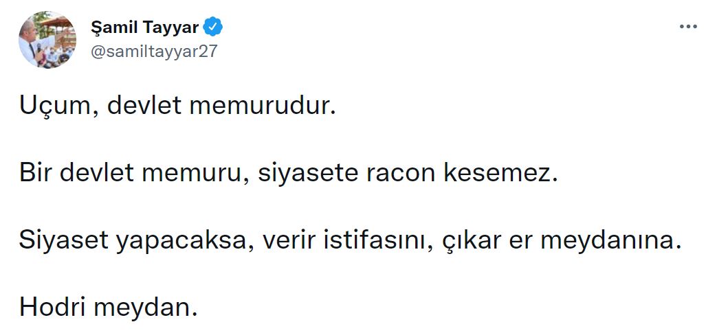 AK Parti MKYK Üyesi Şamil Tayyar, Cumhurbaşkanı Başdanışmanı Mehmet Uçum tartıştı: Hadsiz, kimsin sen