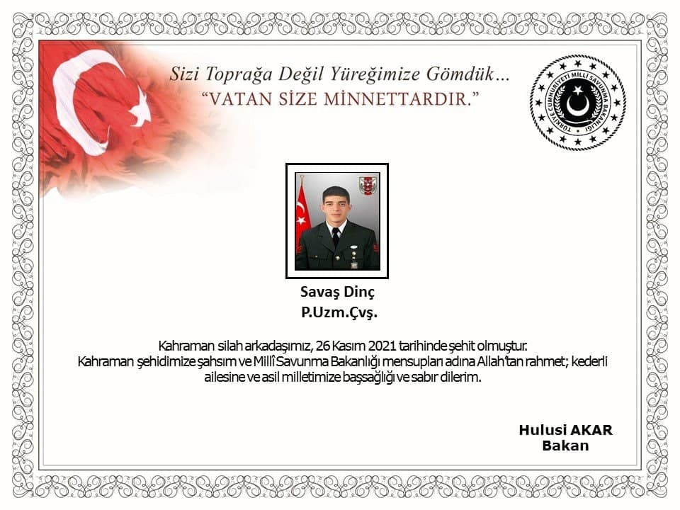 Şehit Uzman Çavuş Savaş Dinç kimdir? Kaç yaşında, nereli?