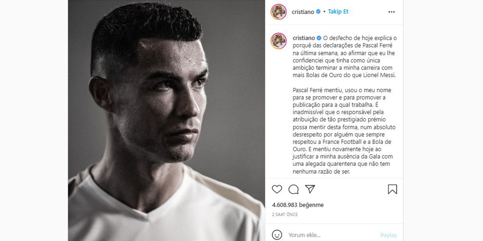 Cristiano Ronaldo'dan Pascal Ferre'ye tepki!