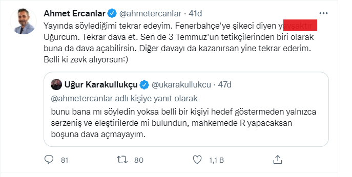 Spor yorumcusu Uğur Karakullukçu'nun Ahmet Ercanlar'a açtığı hakaret davası sonuçlandı! 5 kuruşluk tazminat...
