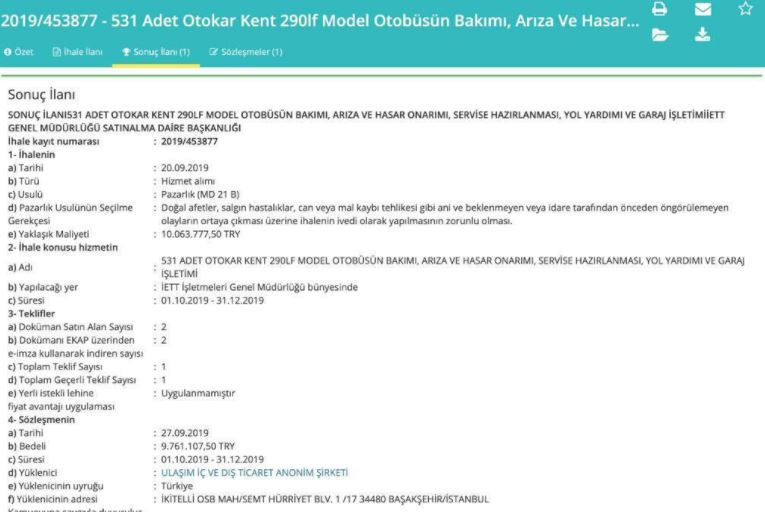 CHP'li milletvekili Karabat'ın mali müşavirliğini yaptığı Ulaşım İç ve Dış Ticaret A.Ş., İBB’den 14 ihale aldı