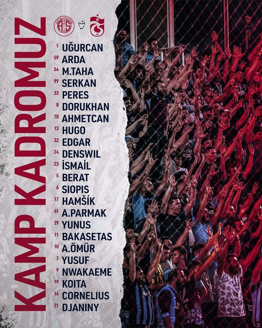 Trabzonspor'un Antalyaspor kafilesi açıklandı! Bordo-mavili ekipte sakatların durumu belli oldu!