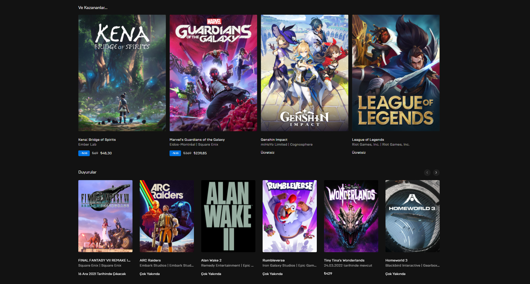 Epic Games The Game Awards indirimleri başladı mı, ne kadar indirim var? İşte 2021 Epic Games The Game Awards indirimleri