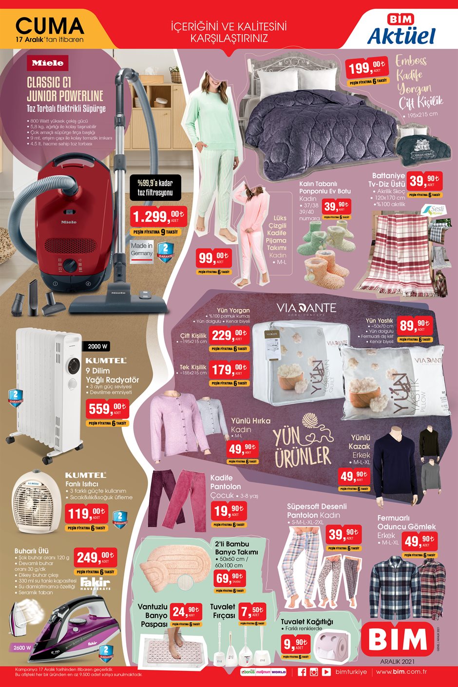 17 Aralık 2021 BİM Aktüel ürünler kataloğu! BİM'de bu Cuma neler var? 17 Aralık 2021 BİM fırsat ürünleri 