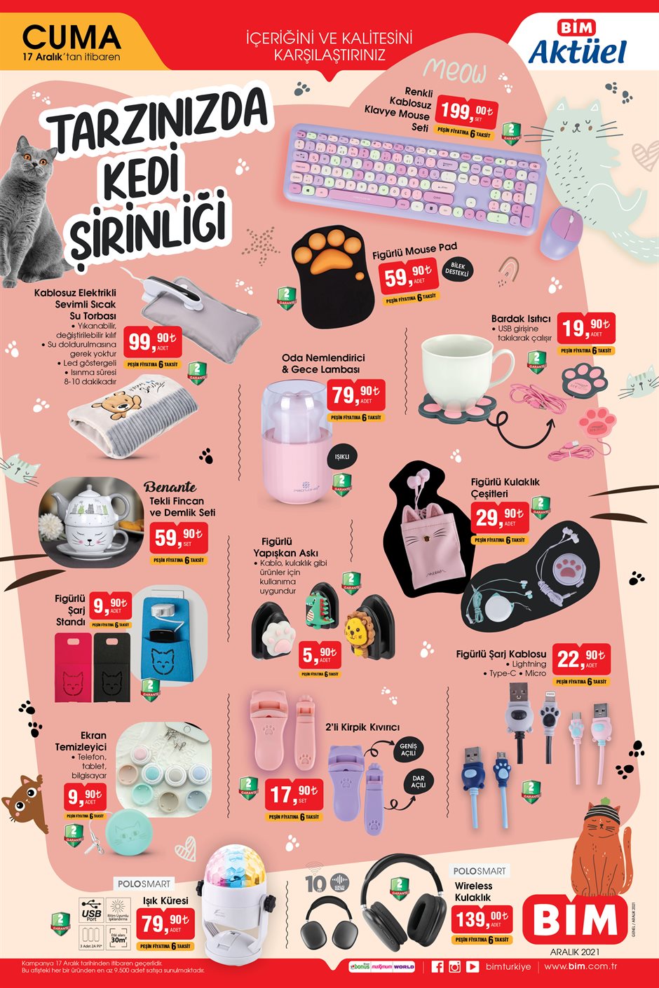 17 Aralık 2021 BİM Aktüel ürünler kataloğu! BİM'de bu Cuma neler var? 17 Aralık 2021 BİM fırsat ürünleri 