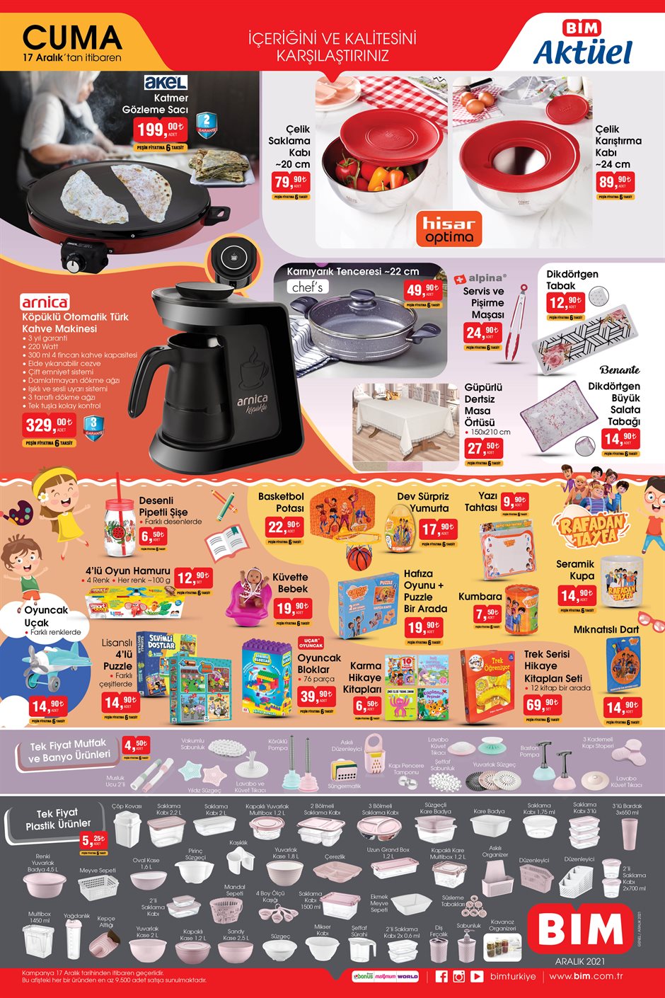 17 Aralık 2021 BİM Aktüel ürünler kataloğu! BİM'de bu Cuma neler var? 17 Aralık 2021 BİM fırsat ürünleri 