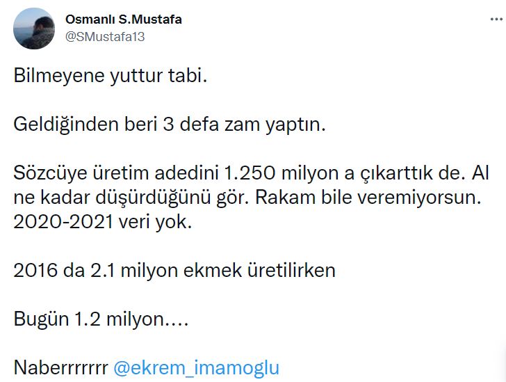 İmamoğlu halkın ekmeği üzerinden siyaset mi yapıyor? Vatandaşlar sosyal medyadan tepki gösterdi