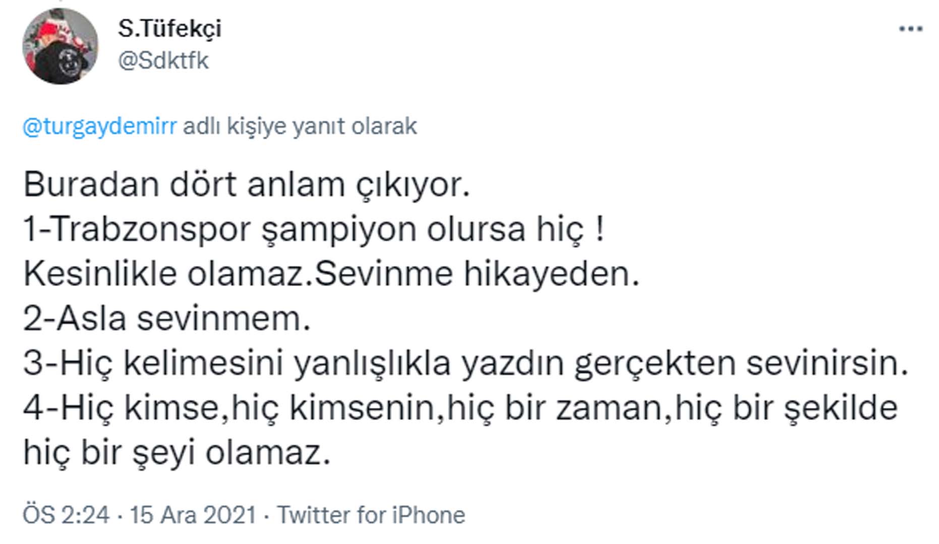 Hangi takımlı olduğuna karar veremeyen Turgay Demir yine kafa karıştırdı! Neyi desteklediğine karar veremedi!