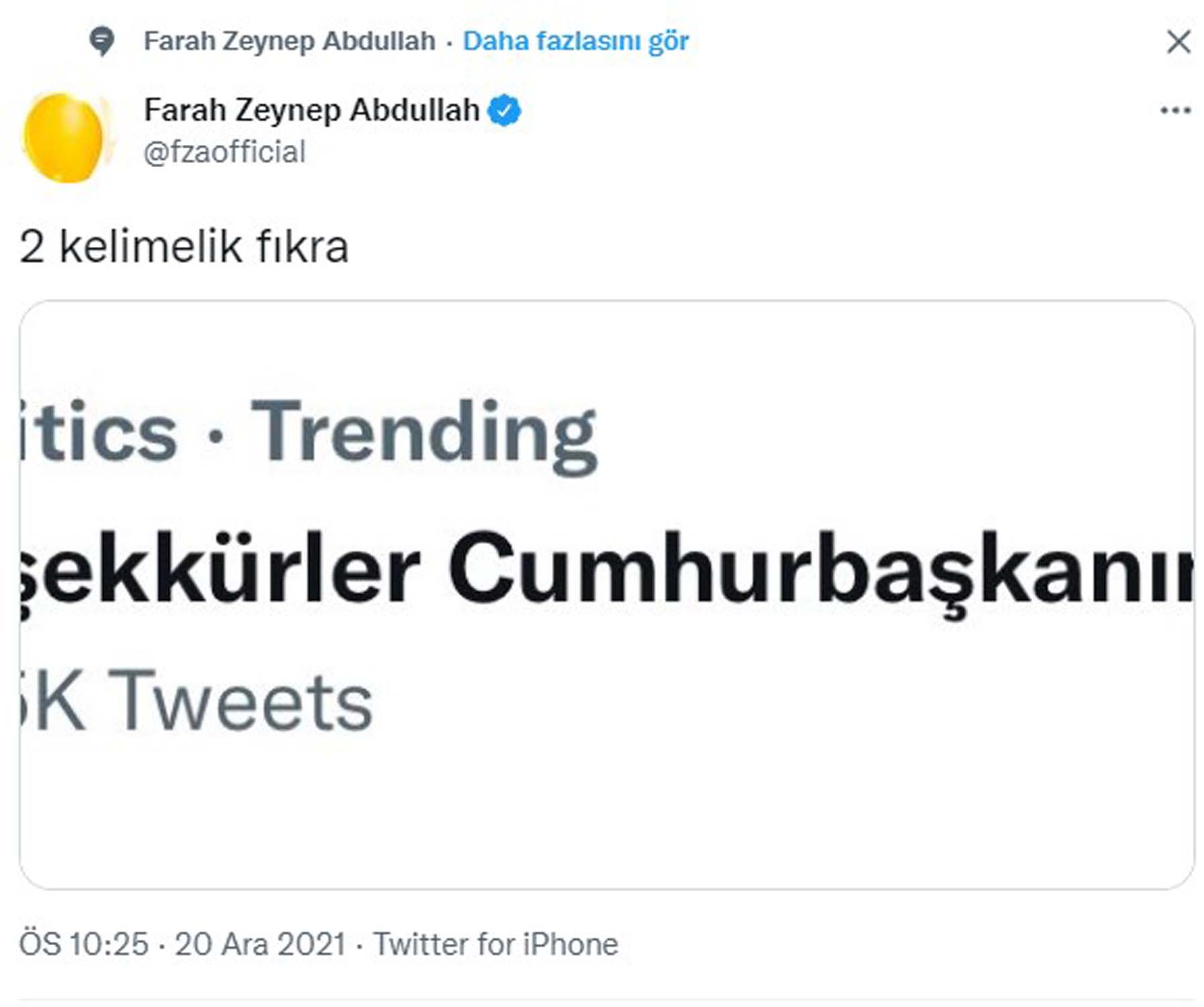 Farah Zeynep Abdullah'tan Cumhurbaşkanı Recep Tayyip Erdoğan için çirkin paylaşım!