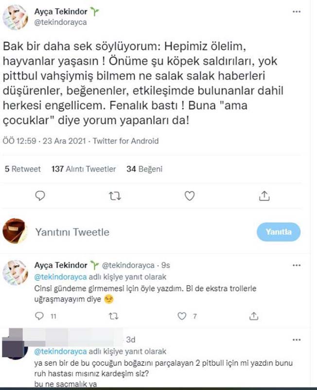 'Yıkılıyo' şarkısıyla şöhrete kavuşan Ayça Tekindor'dan akılalmaz paylaşım! Pitbull saldırısına uğrayan küçük kızın hayati tehlikesi sürerken söyledikleri sosyal medyayı ayağa kaldırdı!
