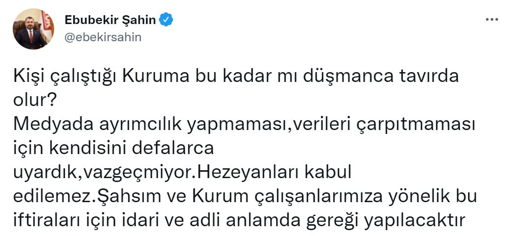 RTÜK Başkanı Ebubekir Şahin’den, Kurul üyesi İlhan Taşçı’ya sert tepki