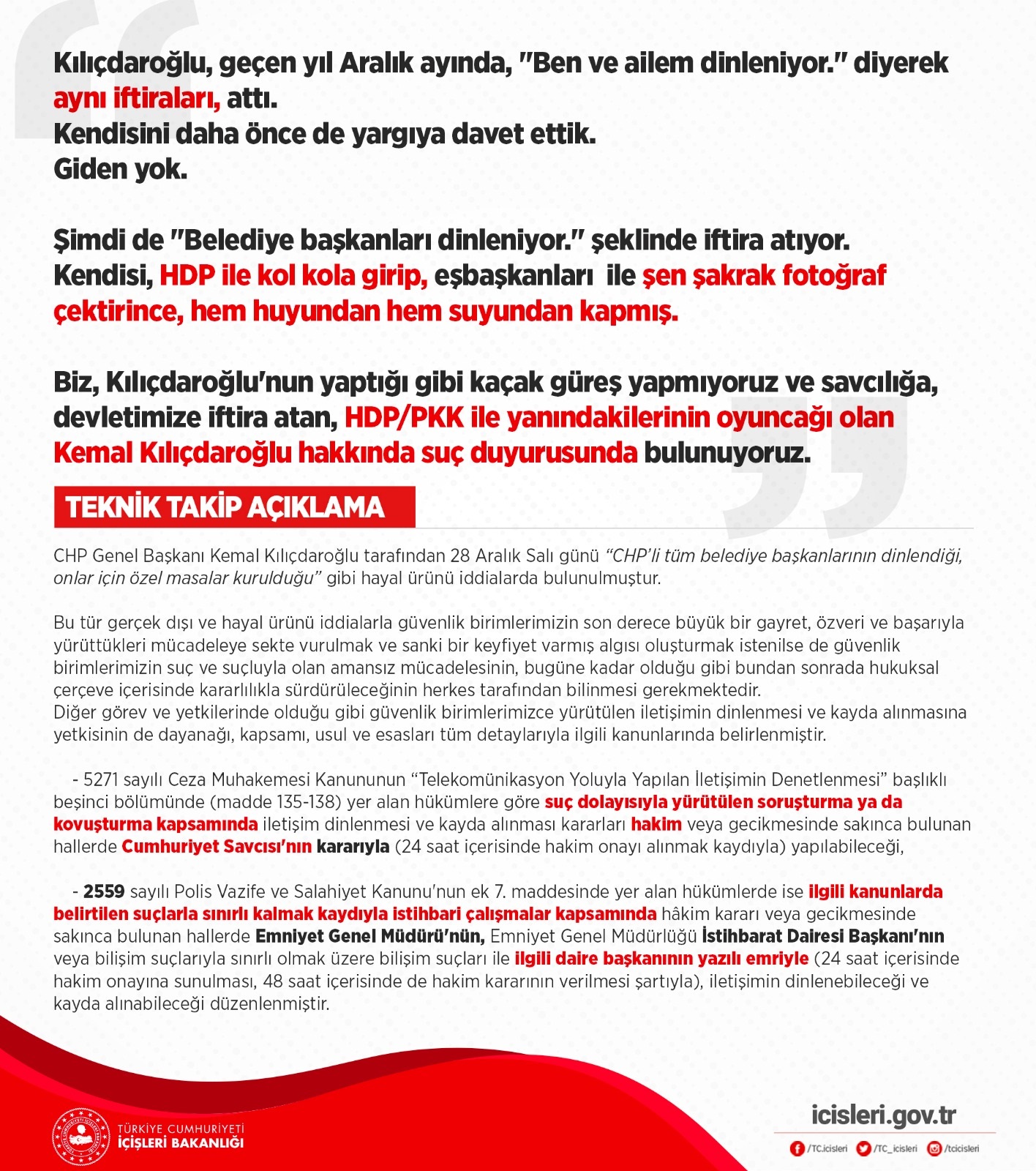 Son dakika | Bakan Soylu duyurdu: Kılıçdaroğlu hakkında savcılığa suç duyurusunda bulunuyoruz