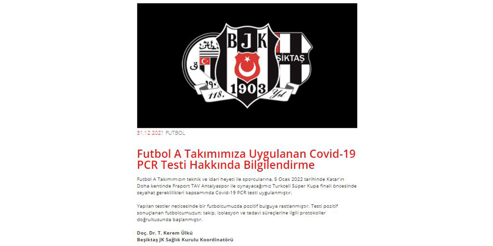 Son dakika | Beşiktaşlı futbolcu koronavirüse yakalandı