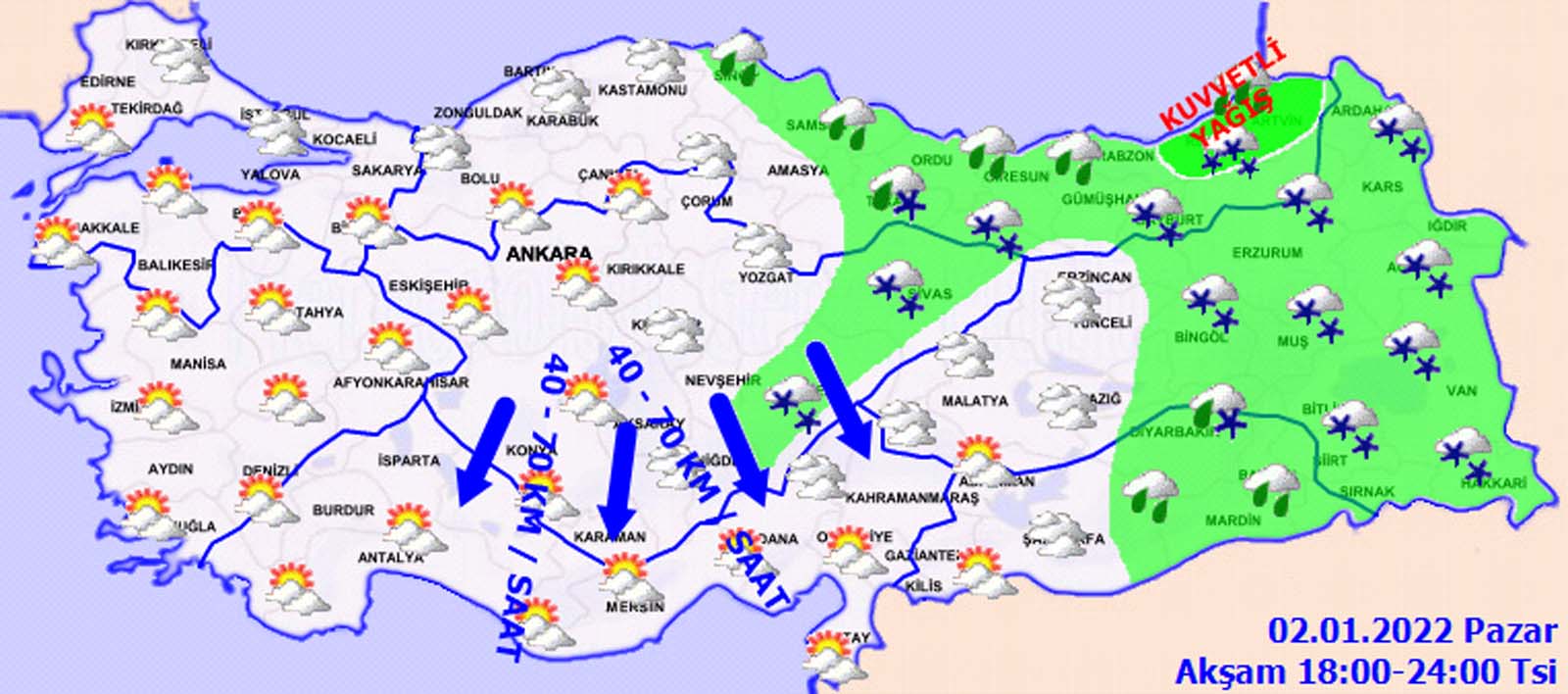 Meteoroloji'den o bölgeler için fırtına uyarısı! Yağmur ve sağanak etkili olacak! Bazı illerde ise kar yağışı bekleniyor! 2 Ocak 2022 Pazar Hava Durumu!