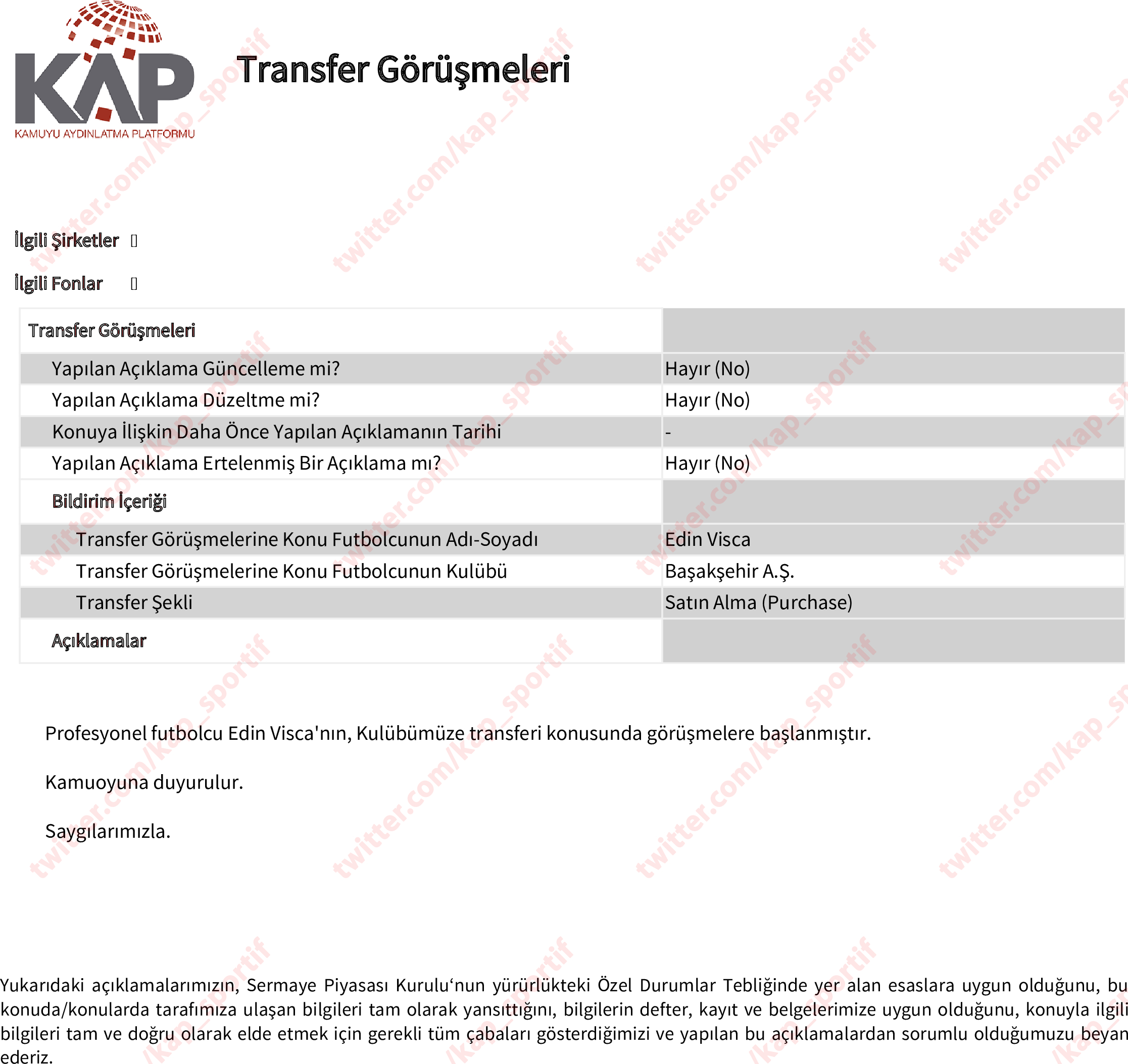 Son dakika! Yılın transferi KAP'a bildirildi! Edin Visca resmen Trabzonspor'da!