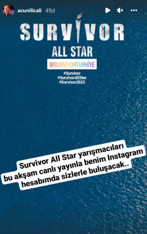 Acun Ilıcalı bu akşamın müjdesini verdi! Heyecan doruktaydı! Survivor fanları saat saymaya başladı!